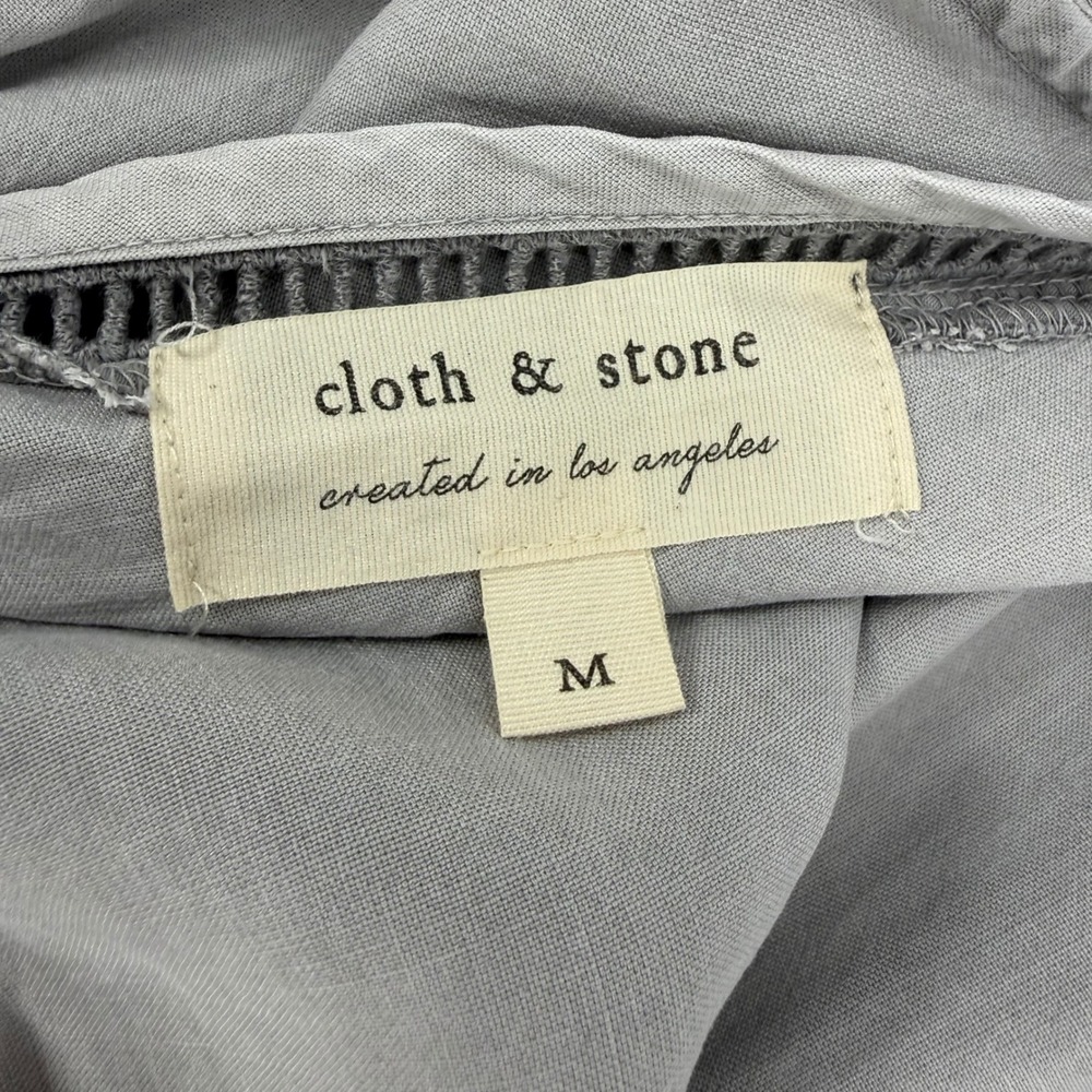 CLOTH & STONE Medium Jumpsuit Overall Tie Dye Grey Tencel Sleeveless V-Neck Boho - Picture 3 of 16